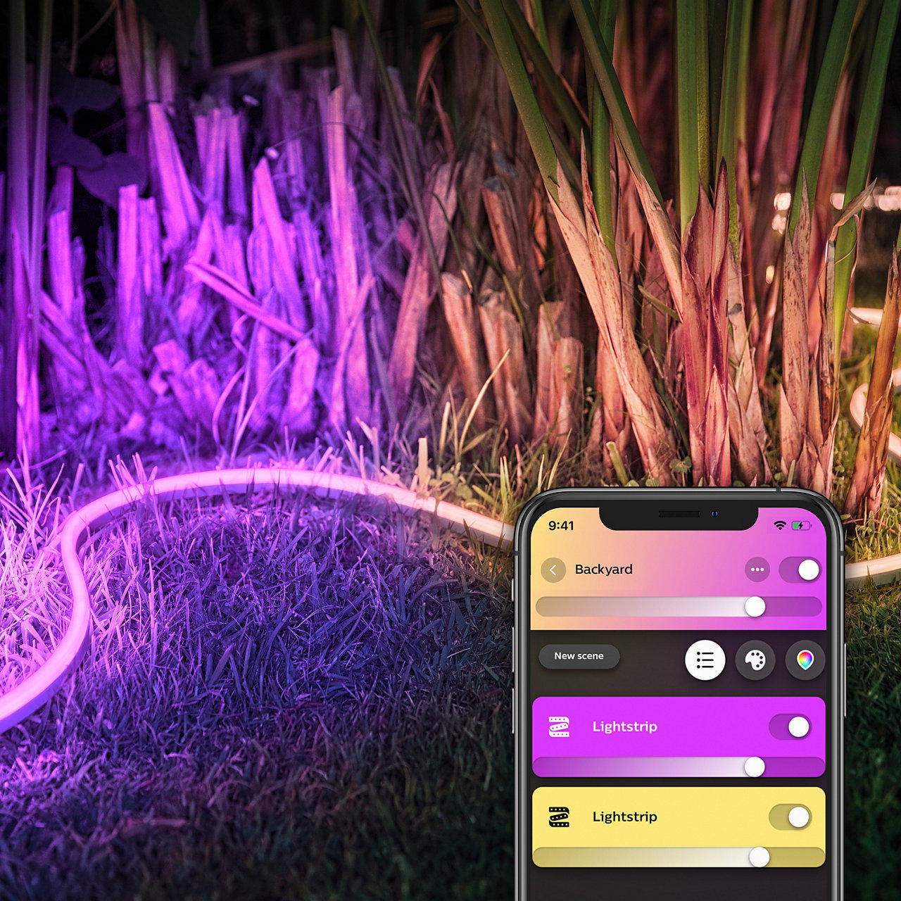 LED-STRIP White & Color Ambiance Lightstrip Outdoor 2m 487 cm   - Transparent, Design, Kunststoff (487cm) - Philips HUE