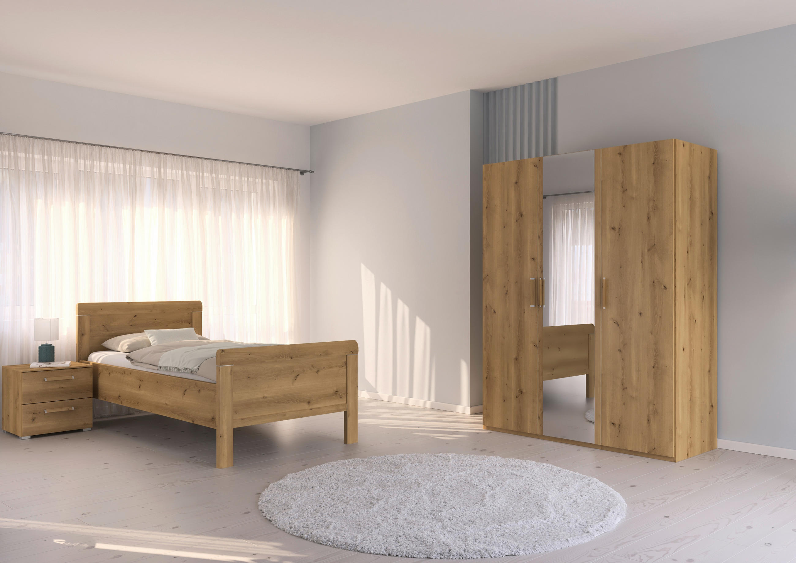 BETT 100/200 cm  in Eichefarben  - Eichefarben, Design (100/200cm) - Novel