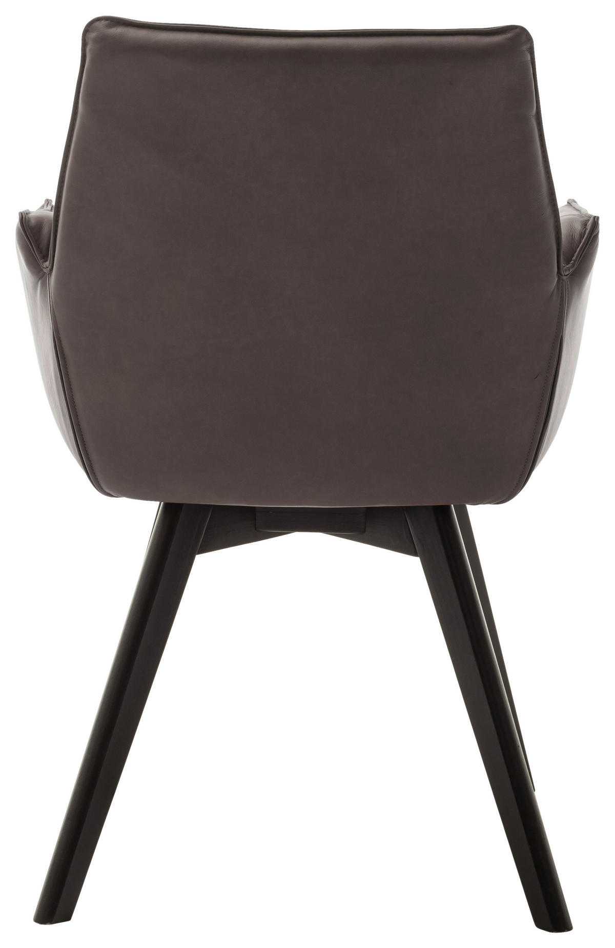 ARMLEHNSTUHL  in Echtleder naturbelassen  - Schwarz/Cappuccino, Konventionell, Leder/Holz (61/87/63cm) - Linea Natura