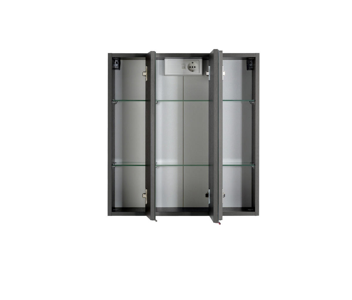 SPIEGELSCHRANK 60/64/20 cm  - Chromfarben/Graphitfarben, KONVENTIONELL, Glas/Holzwerkstoff (60/64/20cm) - Held