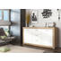 SIDEBOARD in Eichefarben, Weiß - Eichefarben/Silberfarben, KONVENTIONELL, Holzwerkstoff/Kunststoff (160/84/41cm) - CARRYHOME