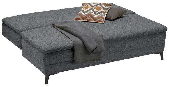 BOXSPRINGSOFA in Webstoff Dunkelgrau  - Dunkelgrau/Schwarz, MODERN, Textil/Metall (200/100/108cm) - Novel