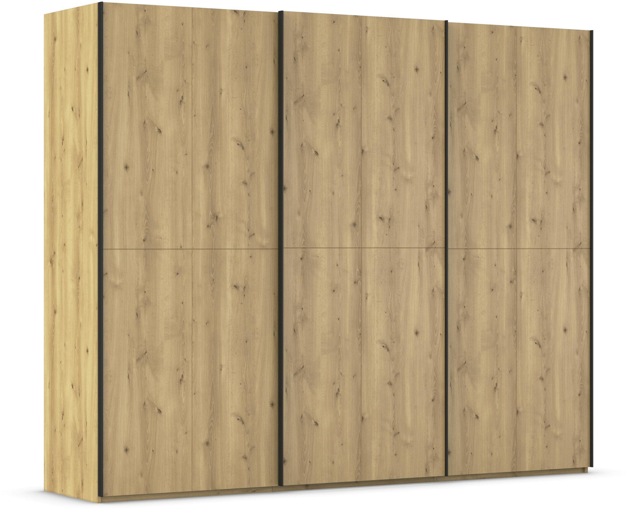 SCHWEBETÜRENSCHRANK 270/223/68 cm 3-türig Eichefarben  - Eichefarben/Schwarz, Design, Holz/Holzwerkstoff (270/223/68cm) - Novel