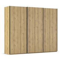 SCHWEBETÜRENSCHRANK 270/223/68 cm 3-türig Eichefarben  - Eichefarben/Schwarz, Design, Holz/Holzwerkstoff (270/223/68cm) - Novel