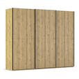 SCHWEBETÜRENSCHRANK 270/223/68 cm 3-türig Eichefarben  - Eichefarben/Schwarz, Design, Holz/Holzwerkstoff (270/223/68cm) - Novel