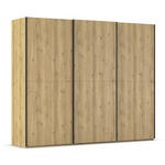 SCHWEBETÜRENSCHRANK 270/223/68 cm 3-türig Eichefarben  - Eichefarben/Schwarz, Design, Holz/Holzwerkstoff (270/223/68cm) - Novel
