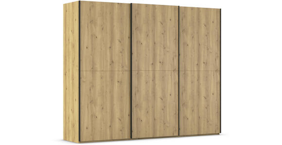 SCHWEBETÜRENSCHRANK 270/223/68 cm 3-türig Eichefarben  - Eichefarben/Schwarz, Design, Holz/Holzwerkstoff (270/223/68cm) - Novel