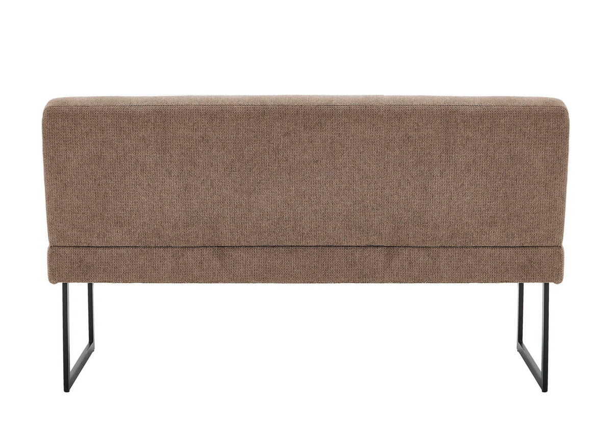 SITZBANK 140/85/50 cm Webstoff Taupe  - Taupe/Schwarz, Design, Textil/Metall (140/85/50cm) - Novel