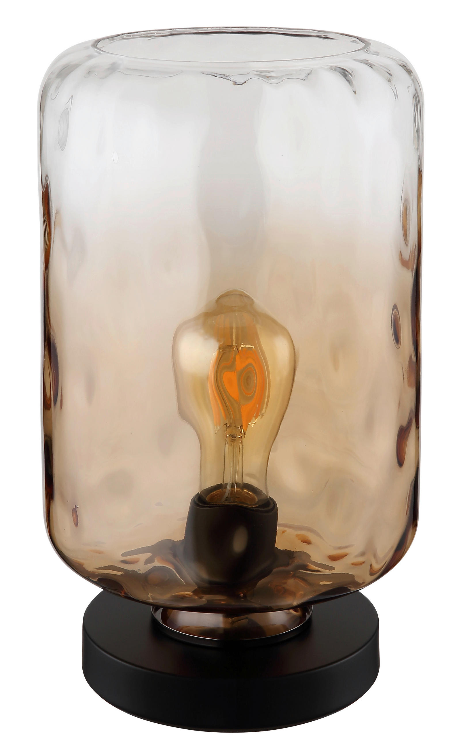 TISCHLEUCHTE 19/32,5 cm   - Klar/Schwarz, KONVENTIONELL, Glas/Metall (19/32,5cm) - Globo