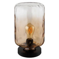 ASZTALI LÁMPA - fekete/átlátszó, Konventionell, Üveg/fém (19/32,5cm) - Globo