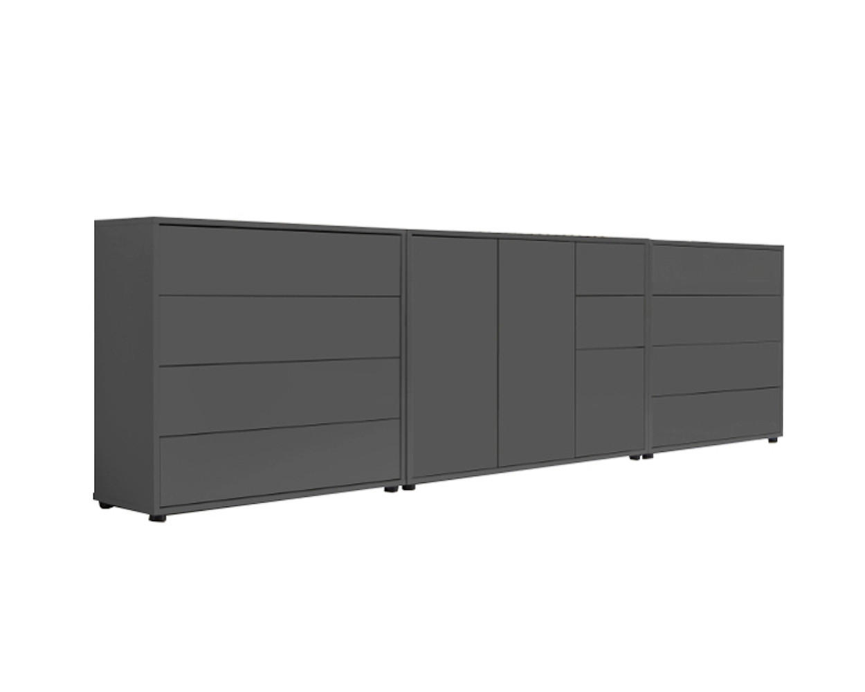 SIDEBOARD  in 263,5/73/33 cm  - Anthrazit/Schwarz, MODERN, Holzwerkstoff (263,5/73/33cm) - MID.YOU