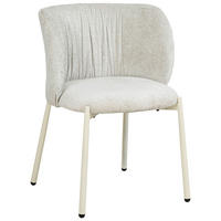 STUHL  stapelbar Chenille  Creme  - Creme, Design, Textil/Metall (56,5/77/57cm) - Stylife