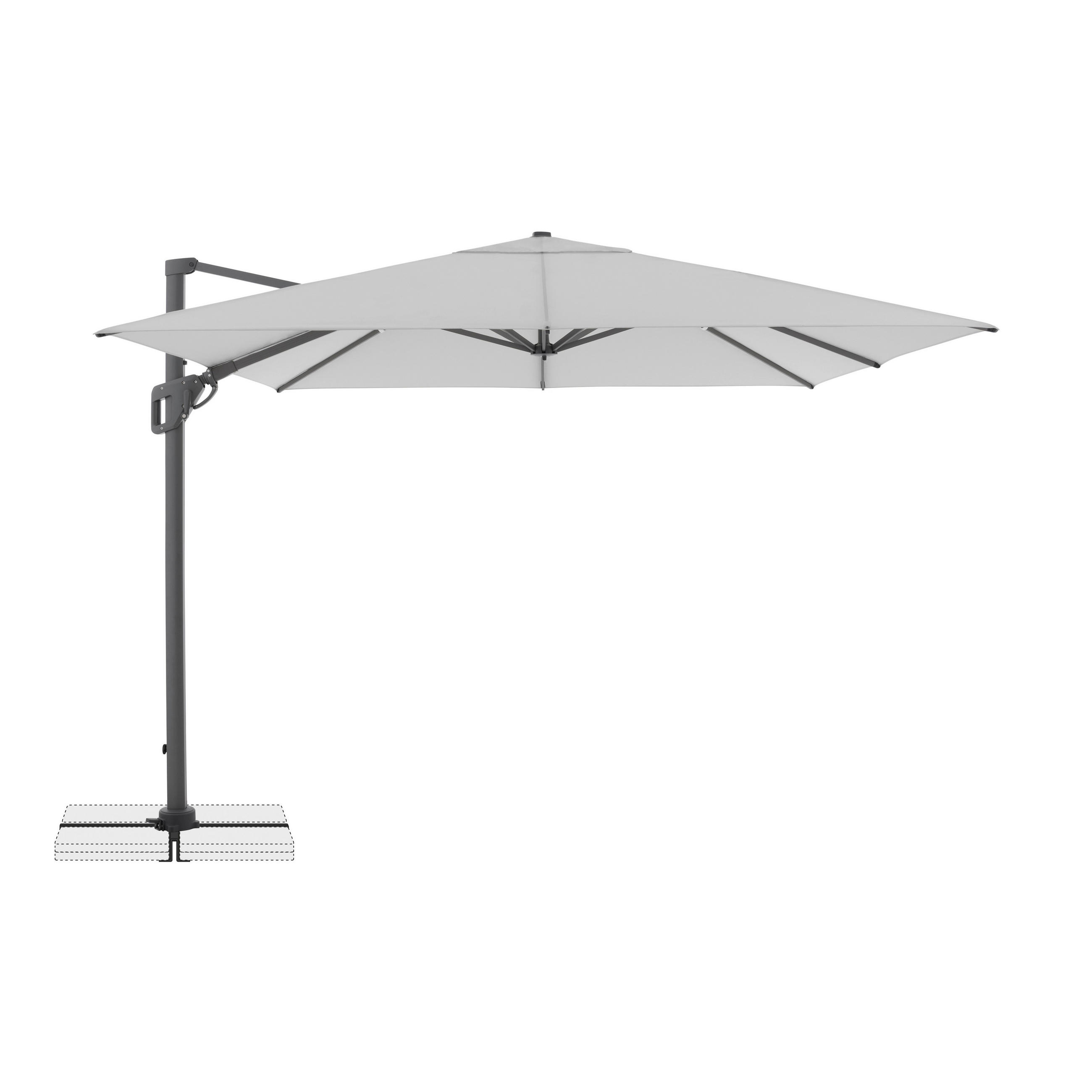 AMPELSCHIRM  300/300 cm  - Anthrazit/Hellgrau, Design, Textil/Metall (300/300cm) - Amatio