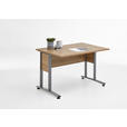 SCHREIBTISCH 120/80/75 cm  in Alteiche  - Alteiche/Alufarben, MODERN, Holzwerkstoff/Metall (120/80/75cm) - Carryhome