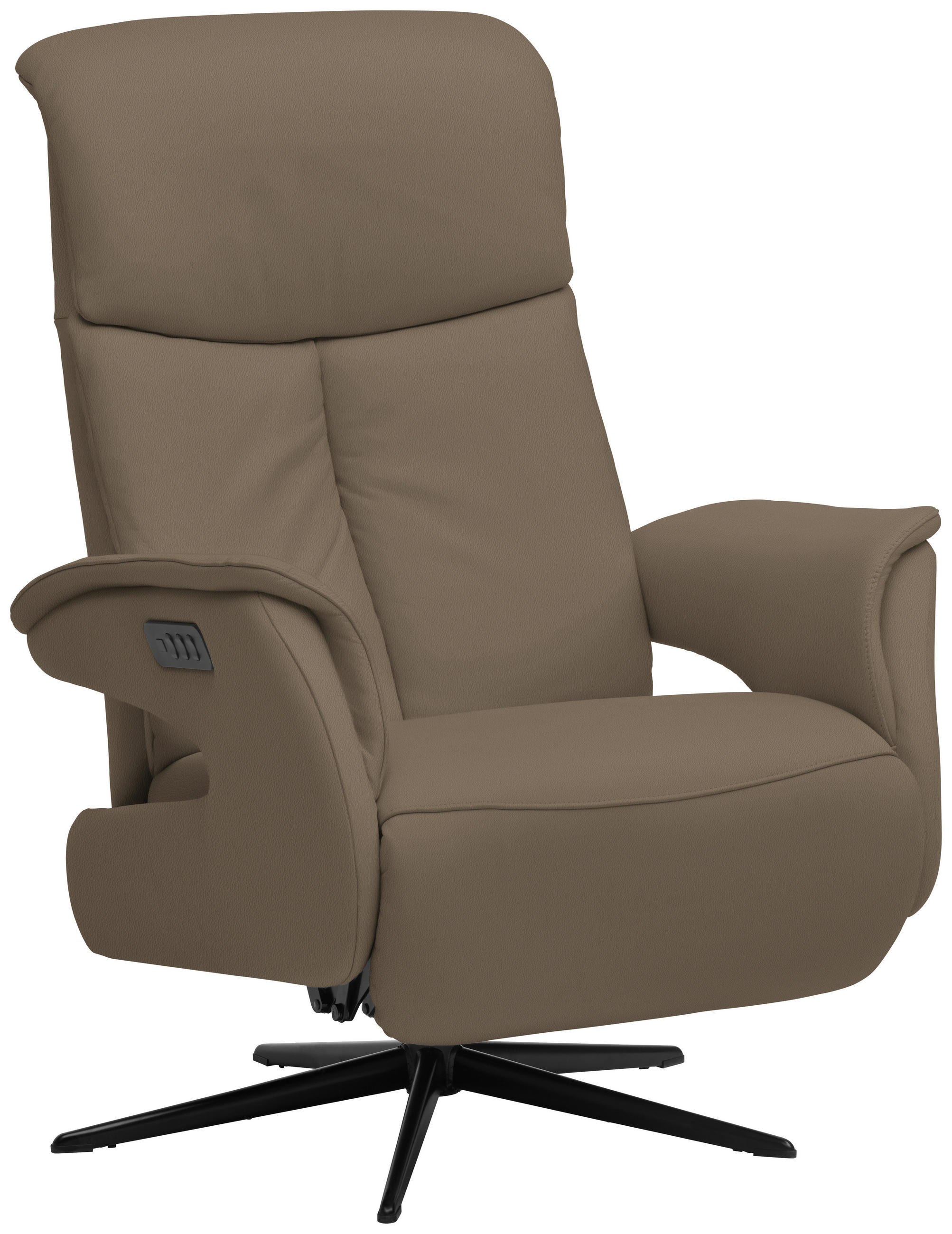 RELAXSESSEL in Leder Hellbraun  - Hellbraun/Schwarz, Design, Leder/Metall (78/106/88cm) - Welnova