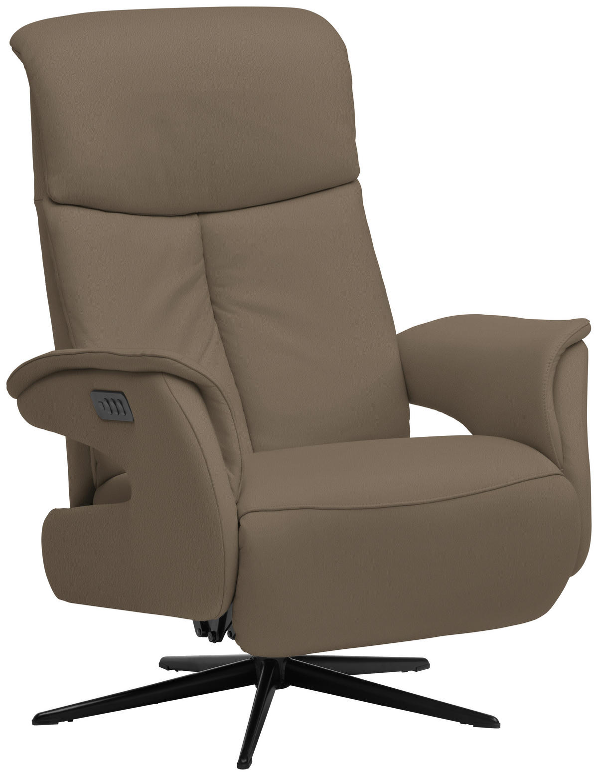 RELAXSESSEL in Leder Hellbraun  - Hellbraun/Schwarz, Design, Leder/Metall (78/106/88cm) - Welnova