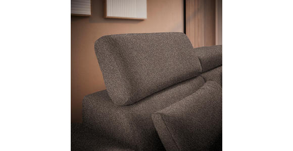 ECKSOFA in Velours Braun  - Schwarz/Braun, Design, Textil/Metall (299/264cm) - Novel