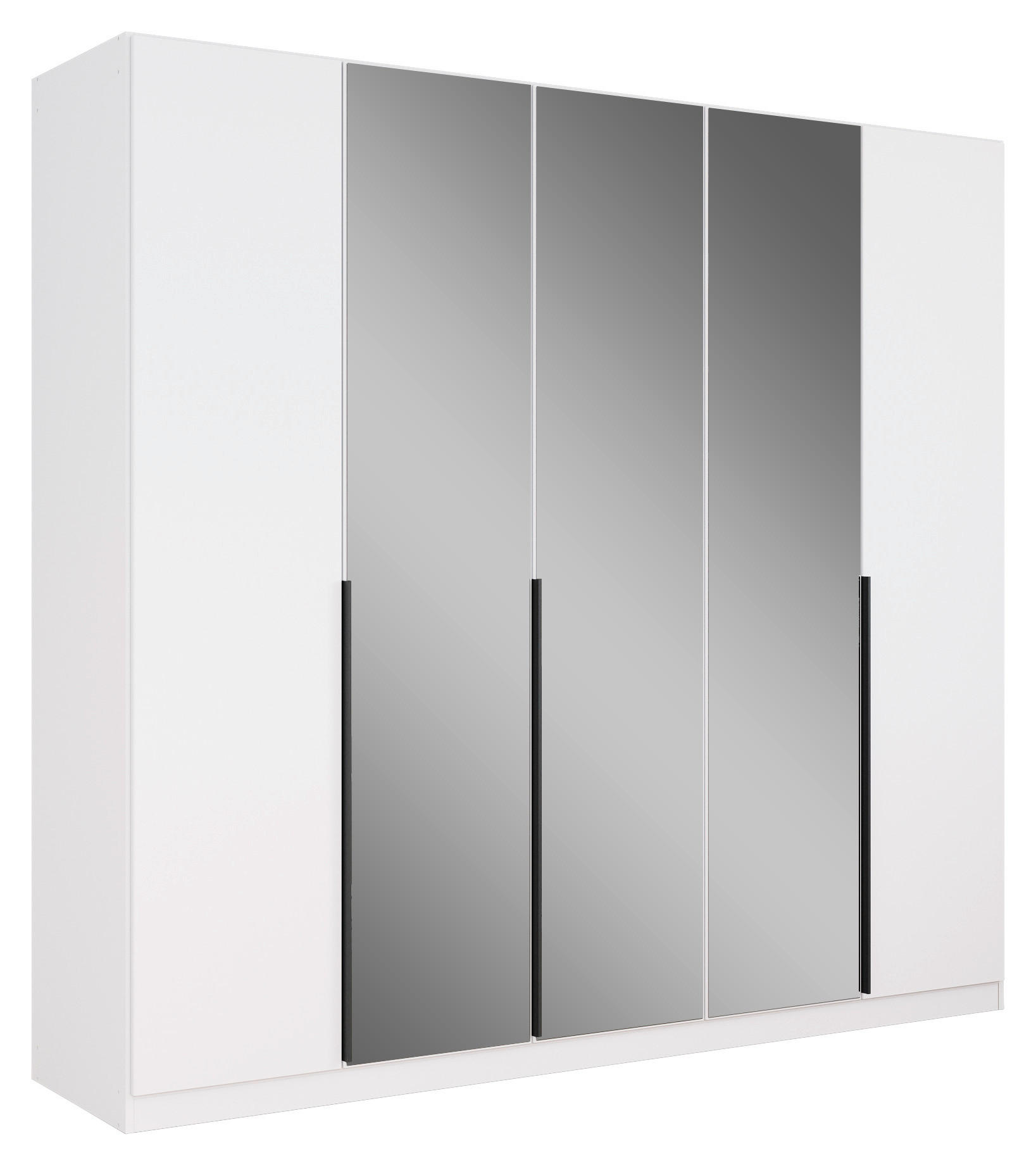DREHTÜRENSCHRANK 226/210/54 cm 5-türig Weiß  - Weiß/Grau, MODERN, Holzwerkstoff/Metall (226/210/54cm) - Rauch Möbel
