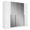 DREHTÜRENSCHRANK 226/210/54 cm 5-türig Weiß  - Weiß/Grau, MODERN, Holzwerkstoff/Metall (226/210/54cm) - Rauch Möbel