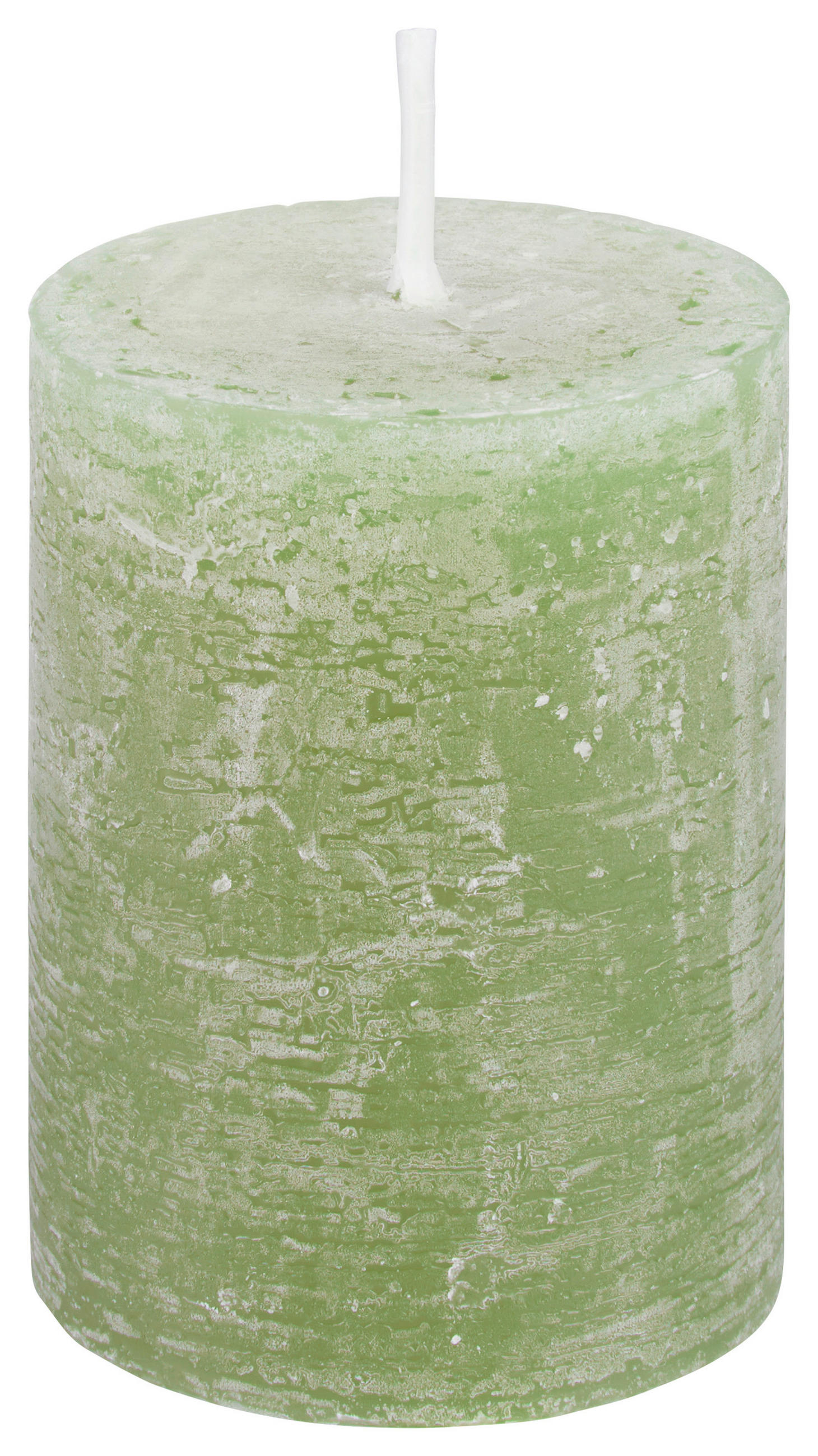 VÁLCOVÁ SVÍČKA - olivově zelená, Basics, přírodní materiály (6,8/9cm) - Ambia Home