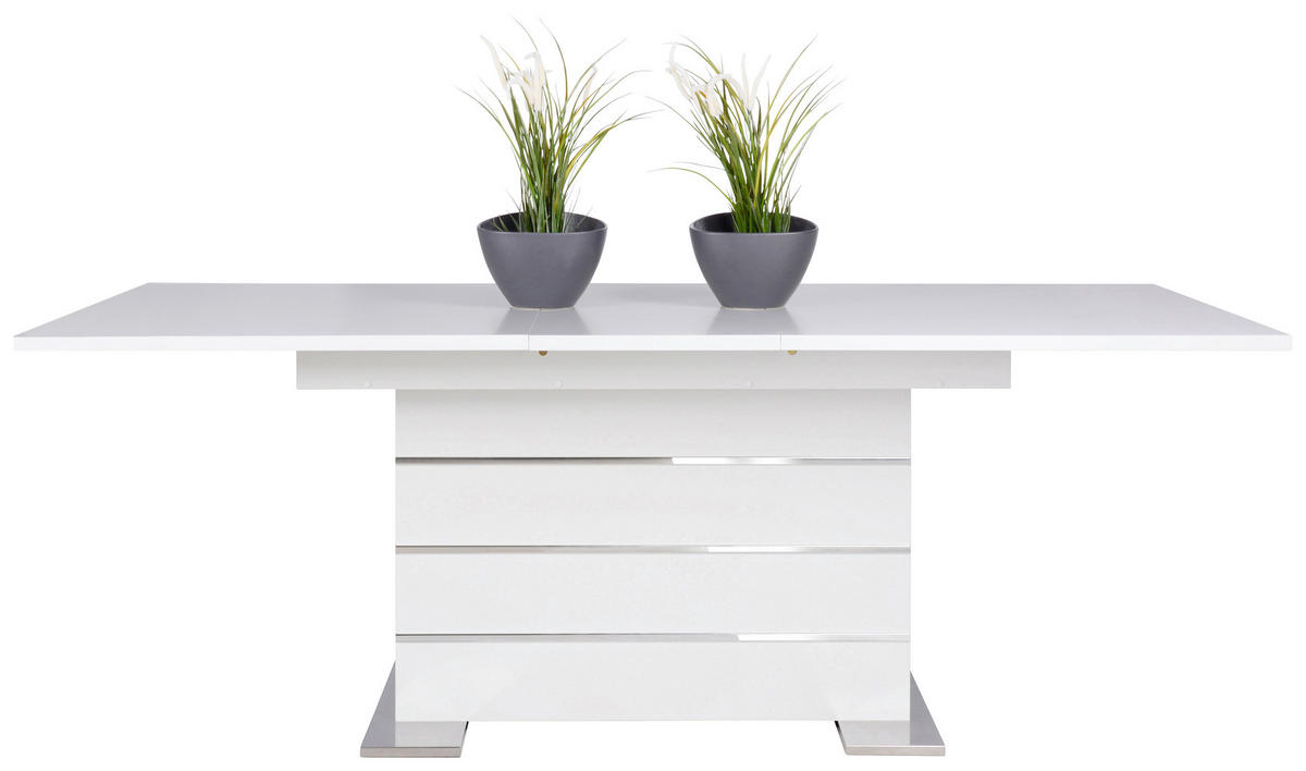 JEDILNA MIZA, bela  - bela, Design, leseni material (160/200/90/75cm) - Xora