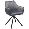 ARMLEHNSTUHL  inklusive Armlehnen Samt  - Schwarz/Grau, LIFESTYLE, Textil/Metall (60/83/59cm) - MID.YOU