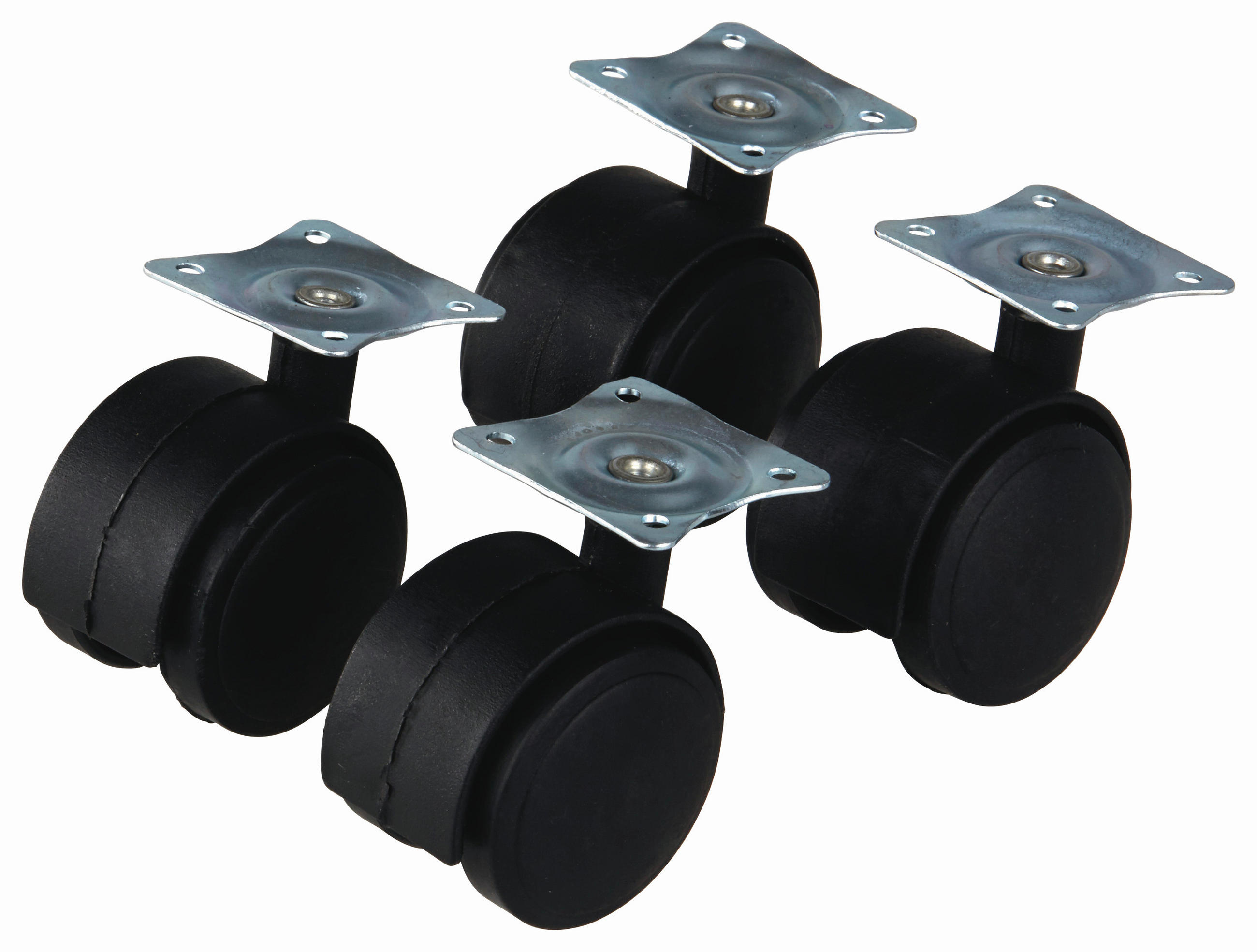 Lenkrollen Möbel Kunststoff Schwarz 4stück Ø 4cm Universal