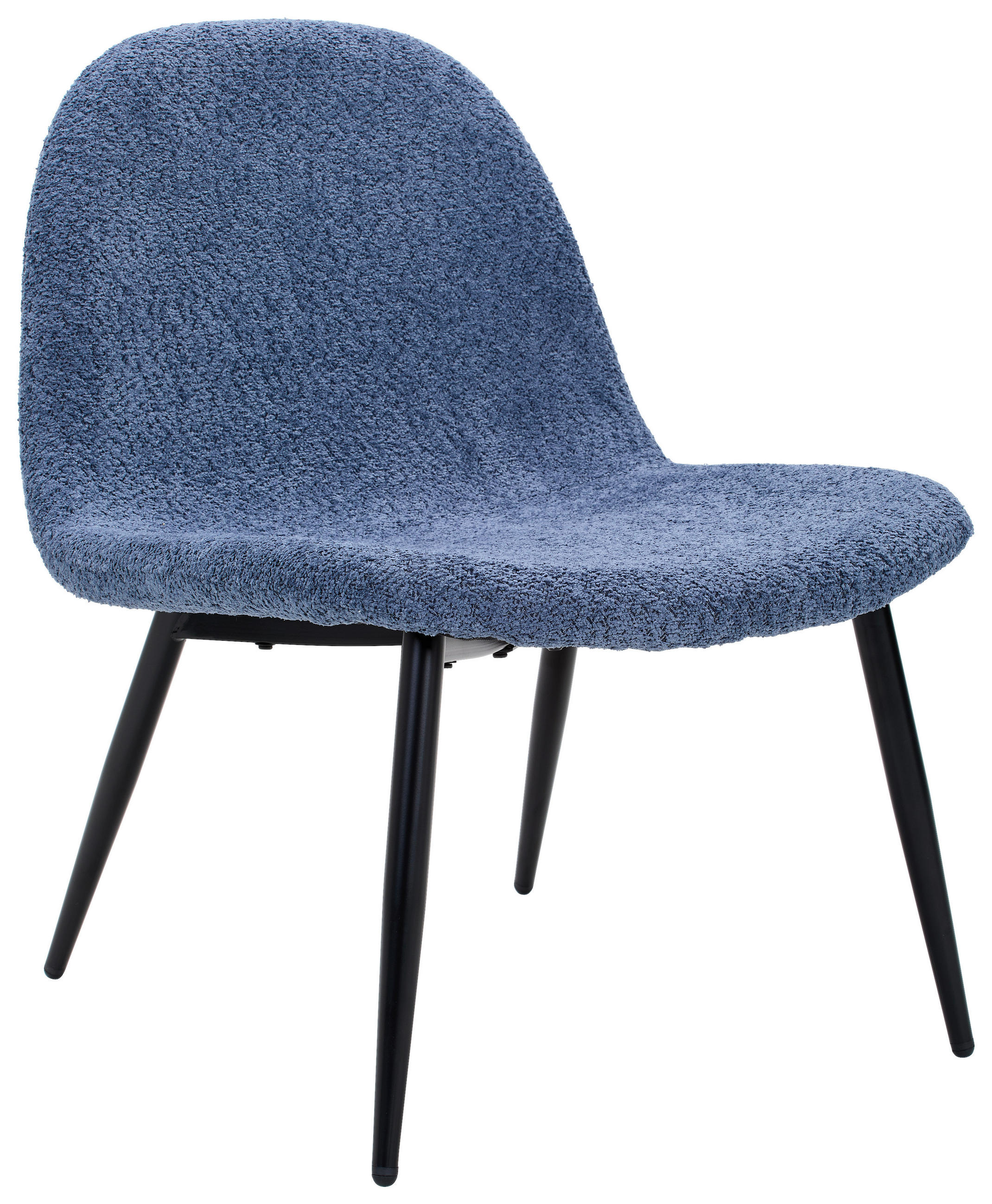 SESSEL Bouclé Blau, Schwarz    - Blau/Schwarz, Design, Holz/Textil (63/82/74cm) - Livetastic