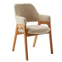 ARMLEHNSTUHL   Bouclé  Sandfarben  - Sandfarben/Wildeiche, Modern, Holz/Textil (56/86/62cm) - MID.YOU