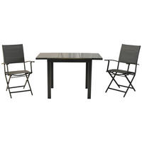 GARTENSET 3-teilig  - Graphitfarben/Grau, MODERN, Textil/Metall - Gardenson