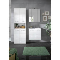 BADEZIMMER 3-teilig  in 120 cm  - Weiß Hochglanz/Silberfarben, MODERN, Keramik/Holzwerkstoff (120cm) - MID.YOU