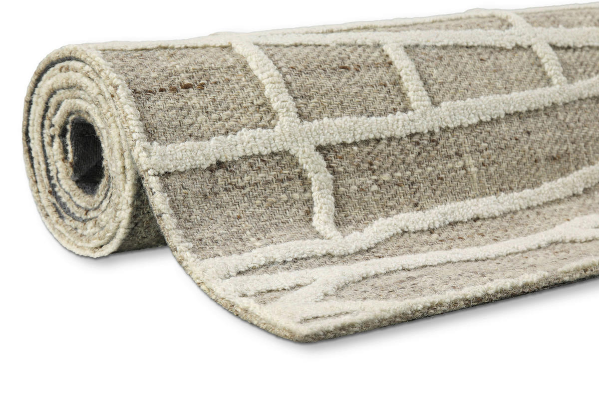 TUFTTEPPICH 80/230 cm Hamptons TWENTYFIVE Creme, Weiß  - Creme/Weiß, MODERN, Textil (80/230cm) - WECON HOME