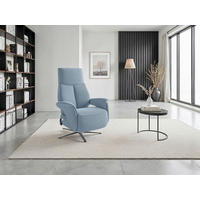 RELAXSESSEL Textil Hellblau  - Schwarz/Hellblau, Basics, Textil/Metall (75/110/85cm) - Sit & More