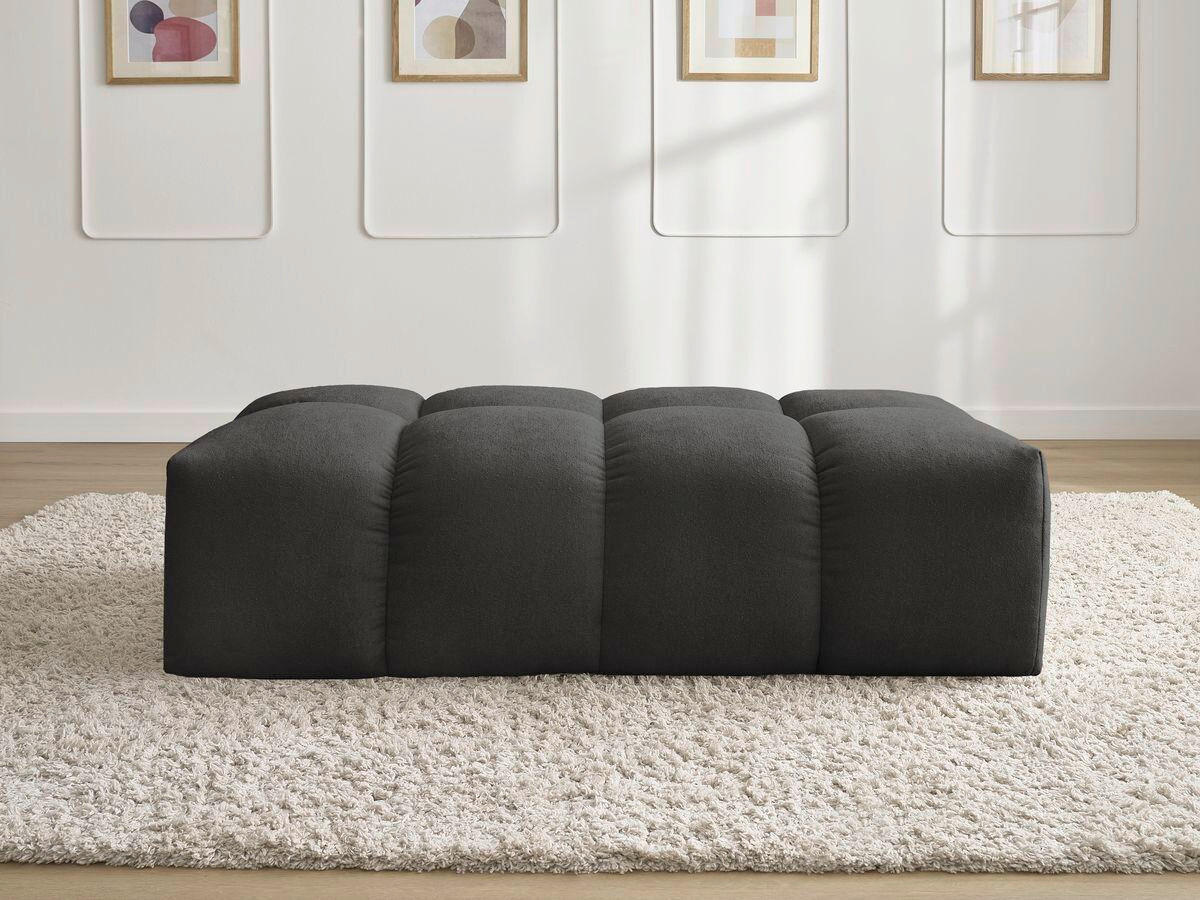HOCKER EVEREST Struktur Schwarz  - Schwarz, MODERN, Kunststoff/Textil (140/70/40cm)