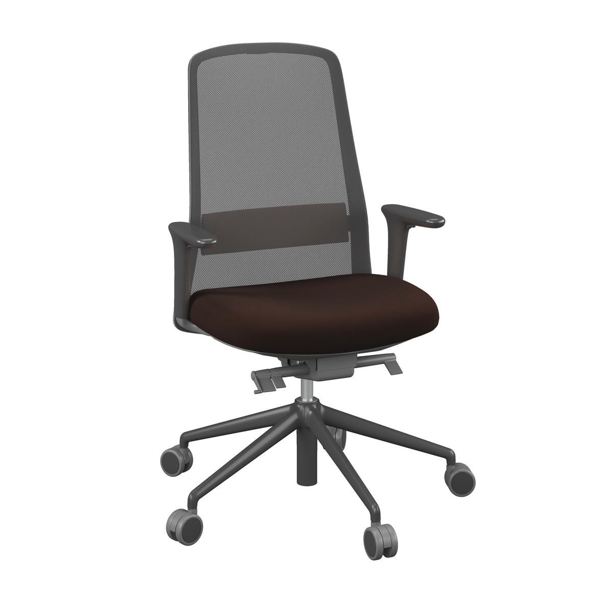 DREHSTUHL Anthrazit, Schwarz  - Anthrazit/Schwarz, MODERN, Kunststoff/Textil (70/103-115/70cm)