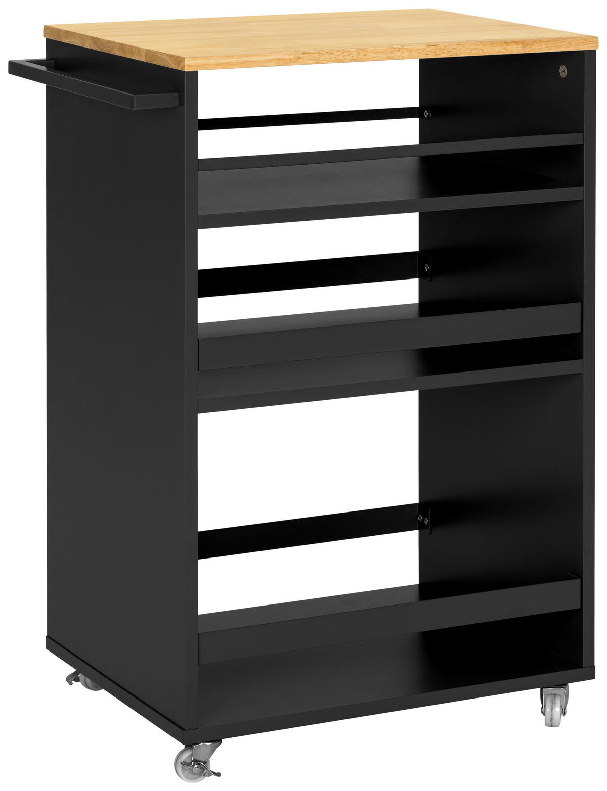 SERVÍROVACÍ VOZÍK, černá, přírodní barvy, 50/38/78 cm - černá/přírodní barvy, Design, kov/dřevo (50/38/78cm) - MID.YOU