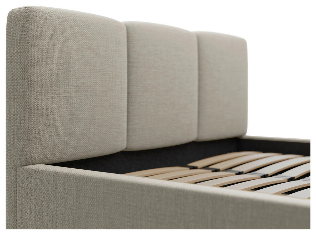 POLSTERBETT Lattenrost, Bettkasten 160/200 cm  in Taupe  - Taupe/Schwarz, Design, Holz/Textil (160/200cm) - Boxxx