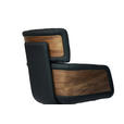 ARMLEHNSTUHL  in Eisen Echtleder pigmentiert  - Walnussfarben/Schwarz, Design, Leder/Holz (62/92/66cm) - Dieter Knoll
