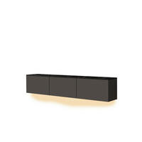 LOWBOARD Neon TV-Möbel  in 160/35/32 cm  - Anthrazit/Schwarz, Design, Holzwerkstoff (160/35/32cm) - Livetastic
