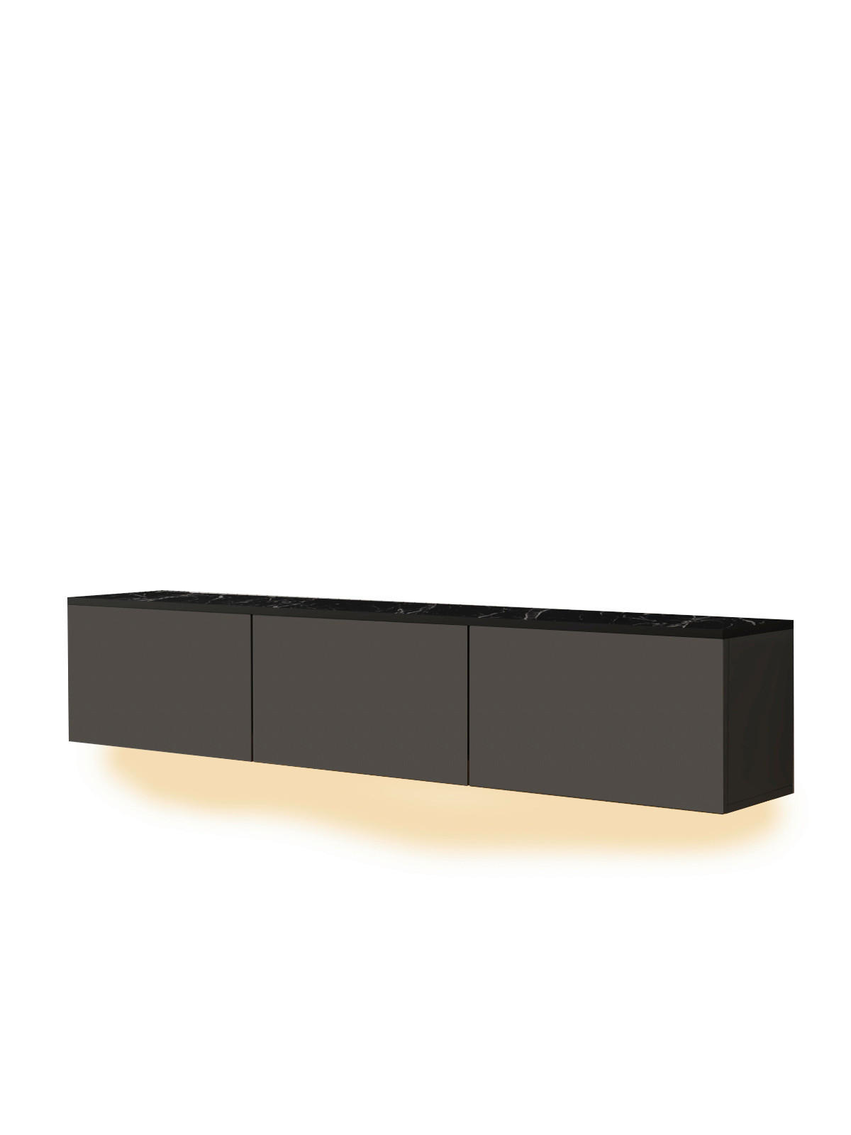 Livetastic Lowboard Neon TV-Möbel Anthrazit, Schwarz 160x35x32 cm