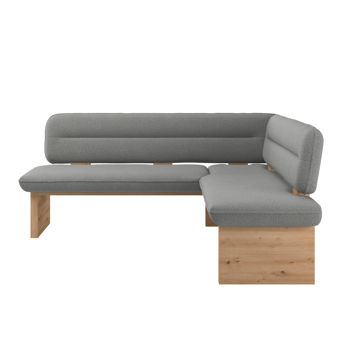 ECKBANK 192/170 cm Webstoff Grau Eiche Sperrholz   - Eichefarben/Grau, KONVENTIONELL, Holz/Textil (192/170cm) - Livetastic