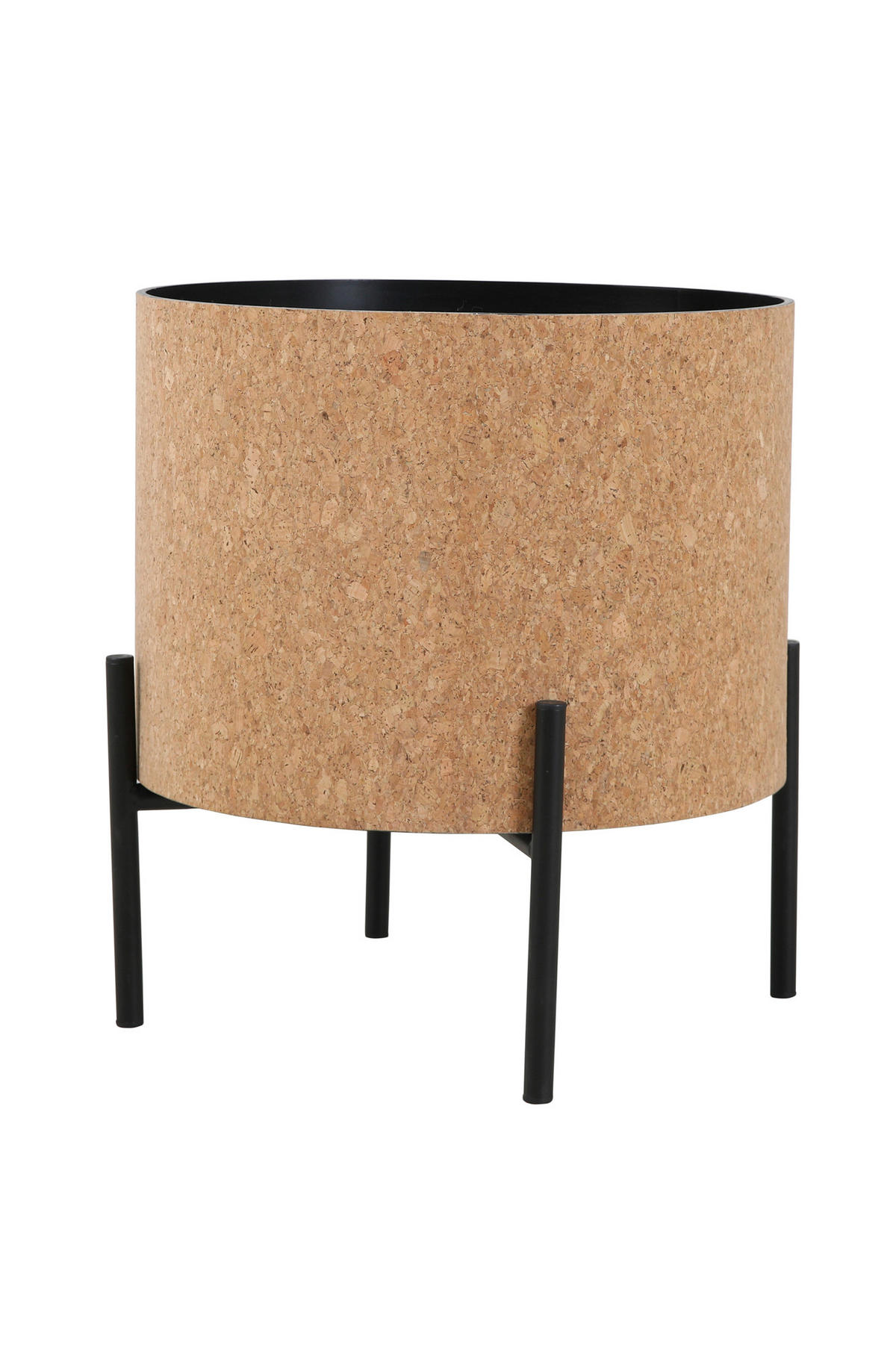 COUCHTISCHSET Kork 63-41,5/63-41,5/48,5-36,5 cm rund Naturfarben, Schwarz  - Schwarz/Naturfarben, Design, Holz/Holzwerkstoff (63-41,5/63-41,5/48,5-36,5cm) - Livetastic