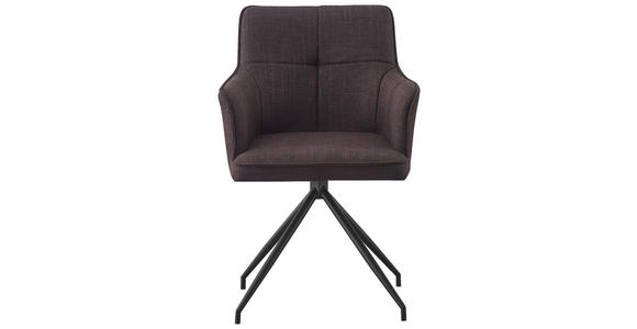 ARMLEHNSTUHL in Eisen Webstoff - Schwarz/Braun, Design, Textil/Metall (58/84/62,5cm) - Novel