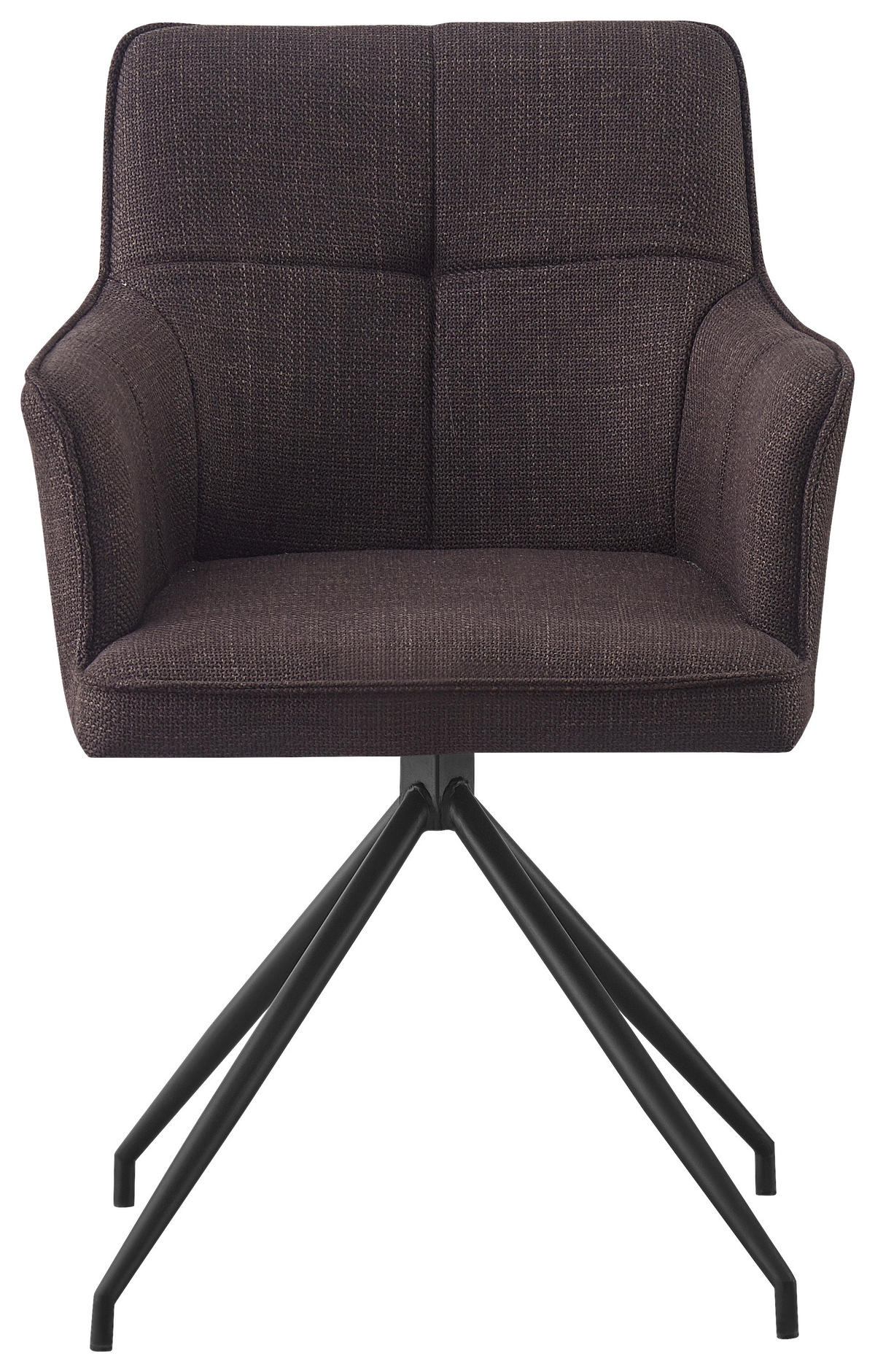 ŽIDLE S PODRUČKAMI, železo, tkaná látka, hnědá, černá - černá/hnědá, Design, kov/textil (58/84/62,5cm) - Novel
