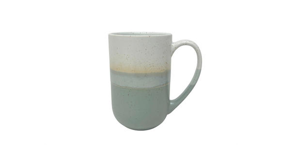 KAFFEEBECHER  480 ml   - Beige/Grün, Trend, Keramik (8,8/13,2cm) - Landscape