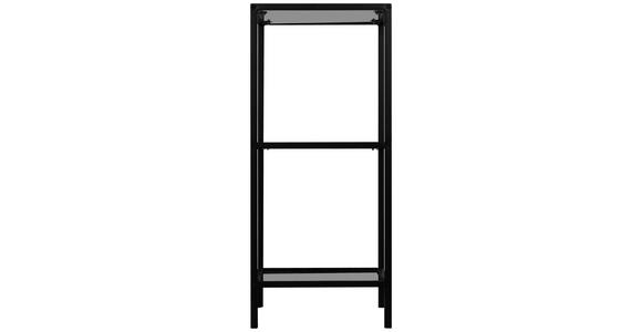 REGAL Grau, Schwarz  - Schwarz/Grau, Basics, Glas/Metall (37/82,5/33cm) - Carryhome