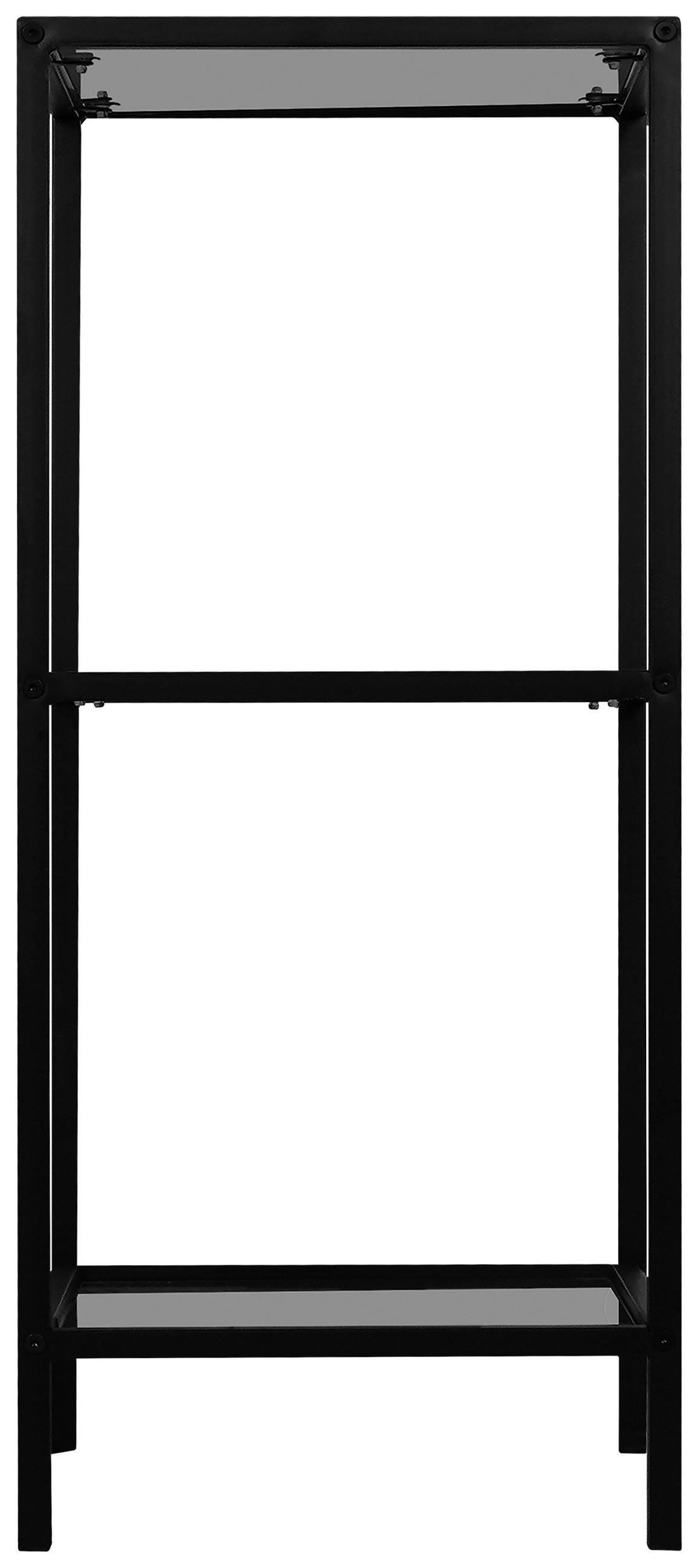 REGAL  37/82,5/33 cm Grau, Schwarz  - Schwarz/Grau, Basics, Glas/Metall (37/82,5/33cm) - Carryhome