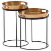 BEISTELLTISCHSET in Metall 32,5/32,5/53 cm  - Goldfarben/Schwarz, Modern, Metall (32,5/32,5/53cm) - MID.YOU