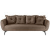 3-SITZER-SOFA Lederlook Braun  - Schwarz/Braun, MODERN, Textil/Metall (236/94/103cm) - Livetastic