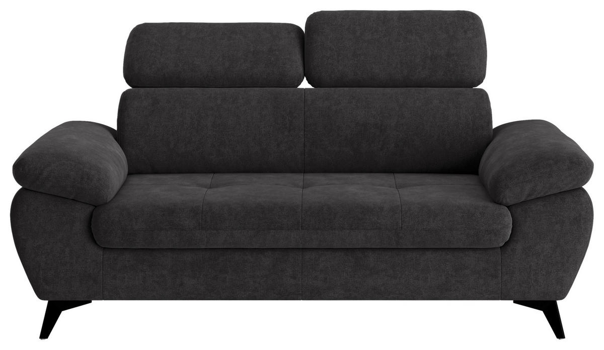2-SITZER-SOFA Dunkelgrau  - Dunkelgrau/Schwarz, Textil/Metall (194/84/100cm) - MID.YOU